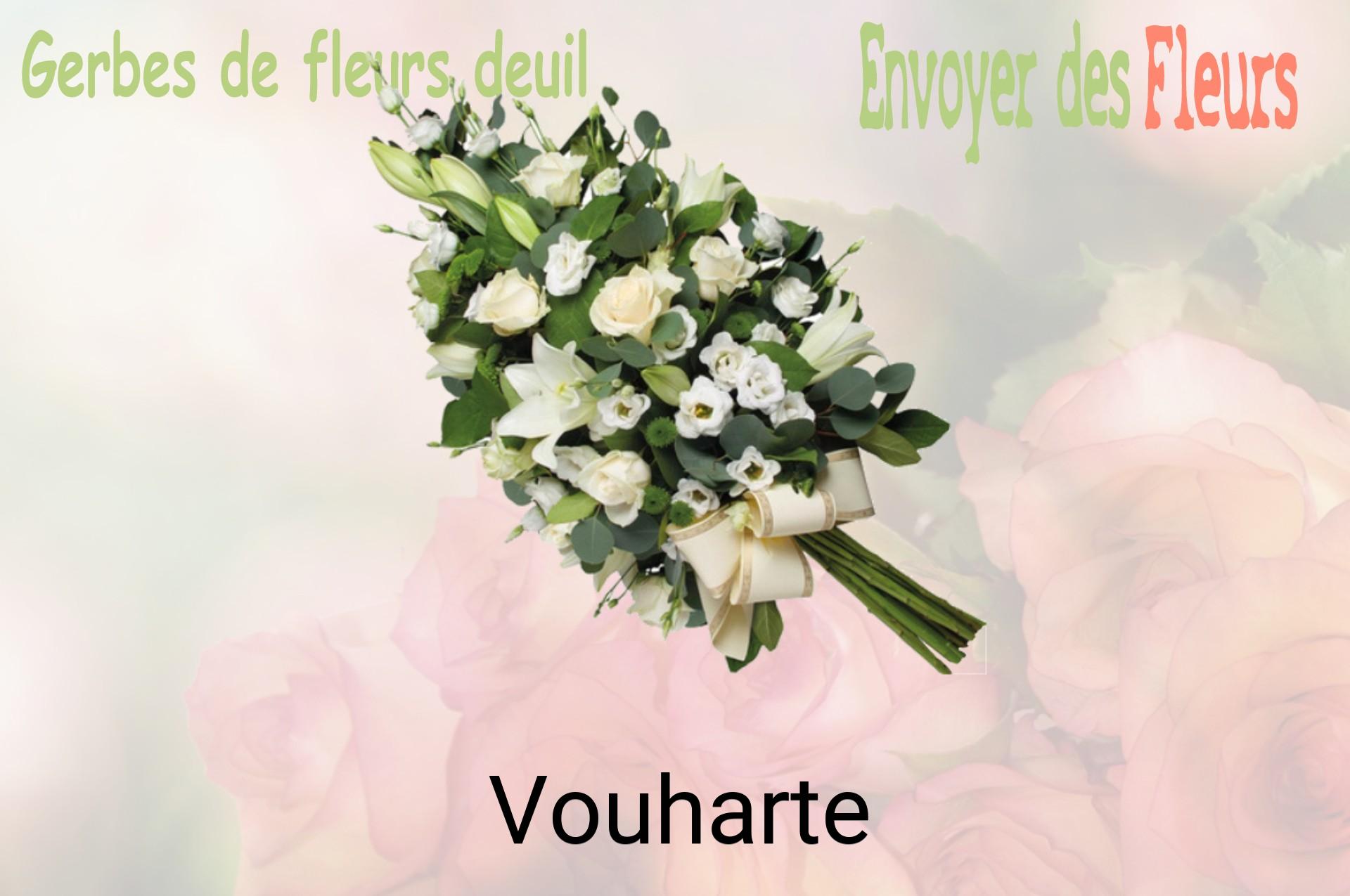 Gerbe de fleurs de deuil livrée à Vouharte